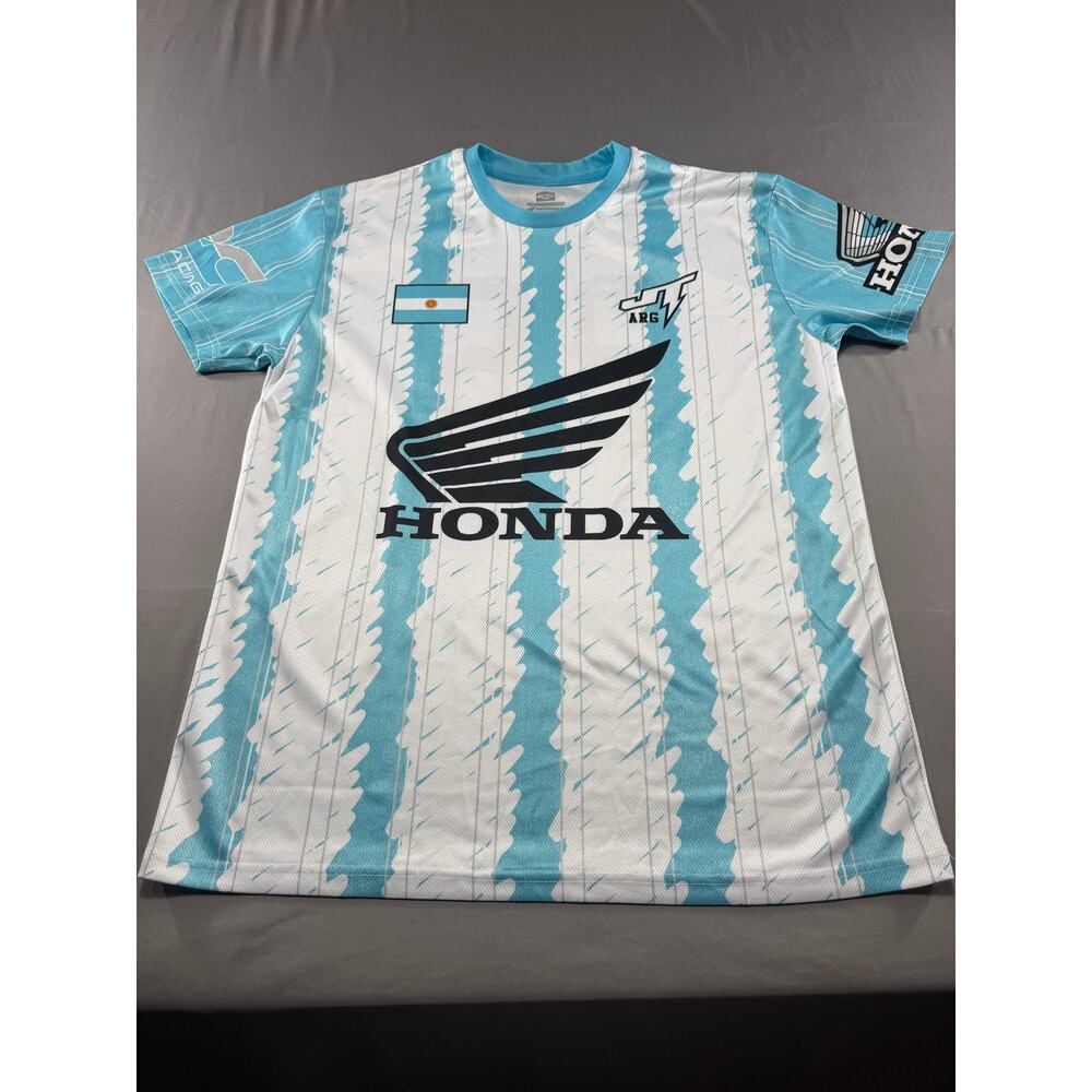 Honda Men's Light Blue & White Racing Jersey